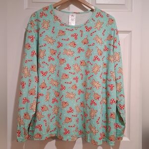 Women's Disney Mickey Mouse Sweet Treats Long Sleeve Pajama Top Size 3X